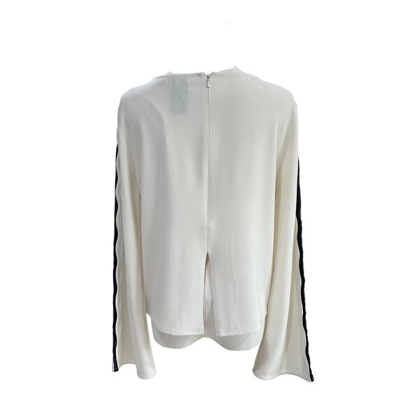 Ramy Brook Ivory Long Sleeve Blouse Medium Minimalist Career Chic Workwear - Picture 8 of 10